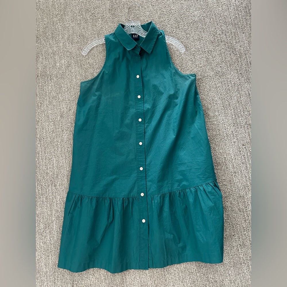 GAP Deep Green Drop Waist Dress